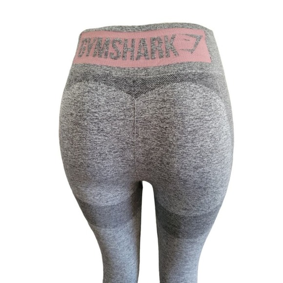 Gymshark Women's Flex High Waisted Leggings Charcoal Marl Pink‎ - Picture 6 of 11